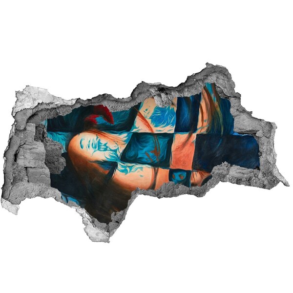 Autocolant un zid spart cu priveliște Un corp cufundat în culoare