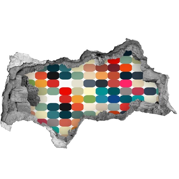 Autocolant gaură 3D Mozaic colorat printr-o gaură în perete