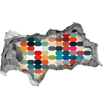 Autocolant gaură 3D Mozaic colorat printr-o gaură în perete