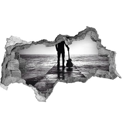 Autocolant autoadeziv gaură Muzician pe dig