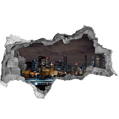 Autocolant 3D gaura cu priveliște Panoramă nocturnă a orașului