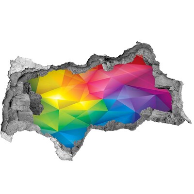 Autocolant 3D gaura cu priveliște Un curcubeu colorat pe perete