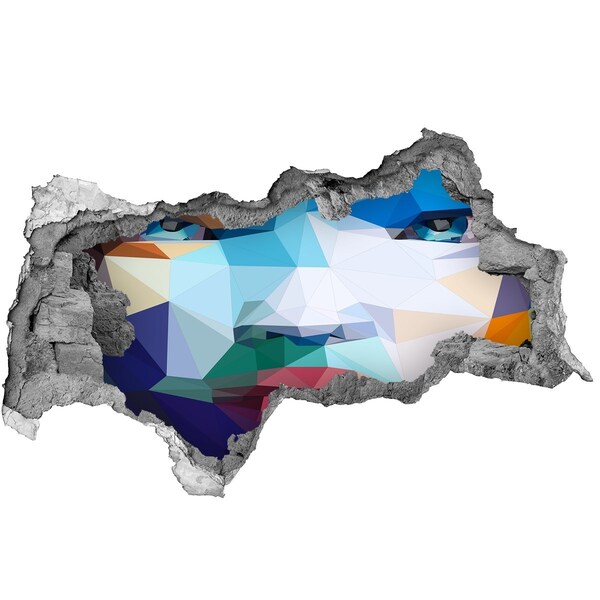 Fototapet 3D gaură în perete Un peisaj în culorile geometriei