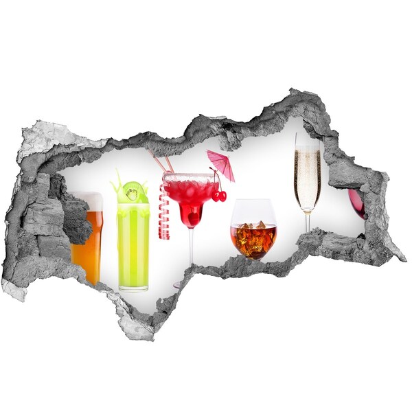 Autocolant de perete gaură 3D Bar pe plajă