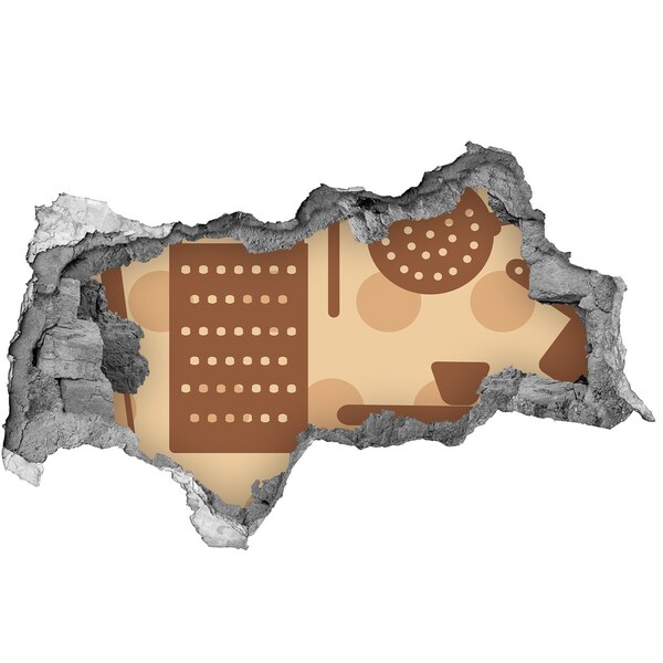 Autocolant autoadeziv gaură Interior cu motiv retro