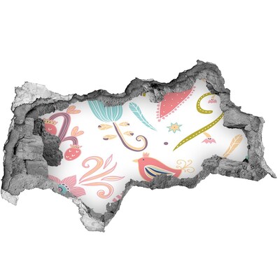 Autocolant de perete gaură 3D Lumea colorată din spatele găurii