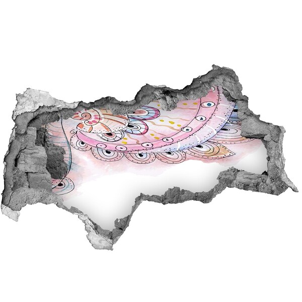 Autocolant autoadeziv gaură Model colorat pe un fundal de beton