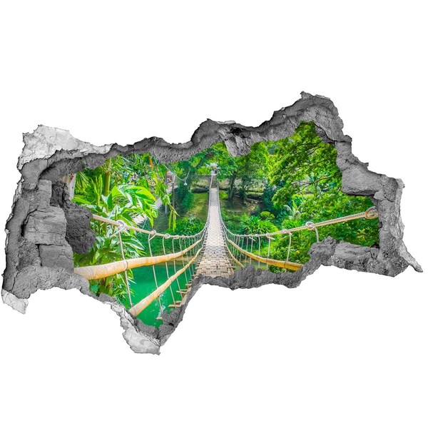 Autocolant gaură 3D Pod în junglă