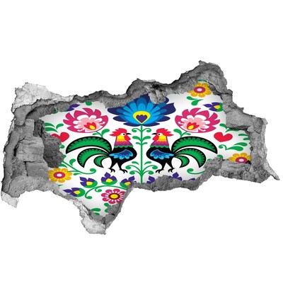 Autocolant gaură 3D Folclor floral cu gălbiori