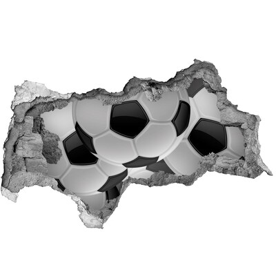 Autocolant 3D gaura cu priveliște Iluzie de fotbal pe perete