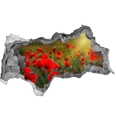 Autocolant 3D gaura cu priveliște Un paradis floral cu o gaură în perete