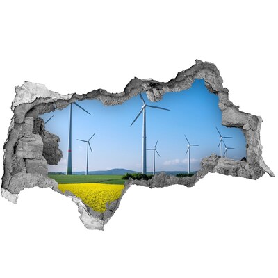 Autocolant gaură 3D Windmills pe teren