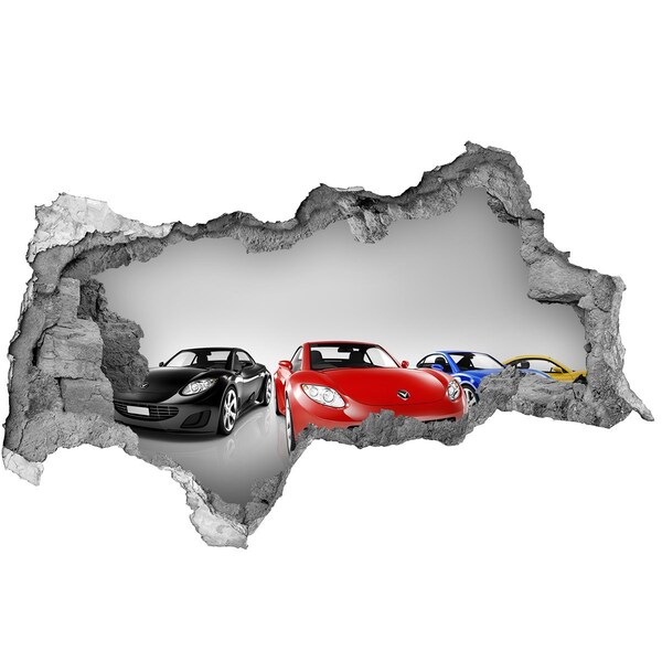 Fototapet 3D gaură în perete Vise de curse