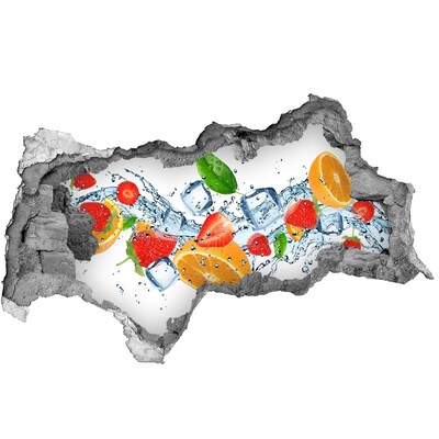 Fototapet 3D gaură în perete Cocktail de fructe într-o explozie de apă