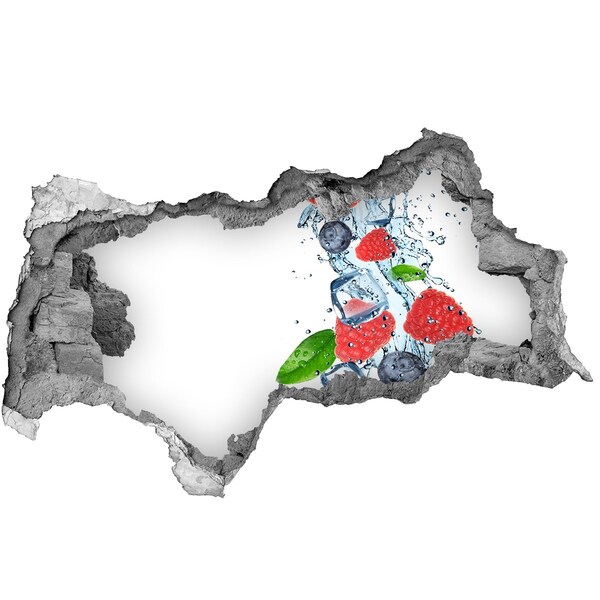 Autocolant de perete gaură 3D fructe de pădure cu gheață