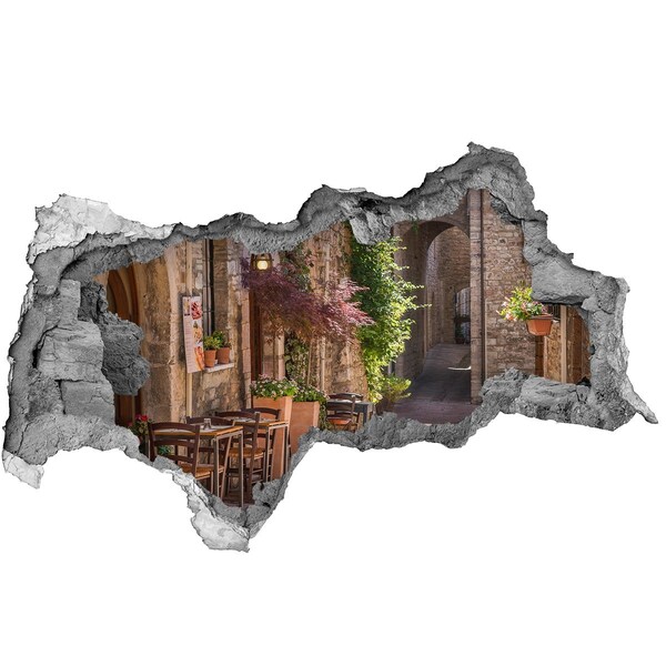 Autocolant 3D gaura cu priveliște O stradă fermecătoare din oraș