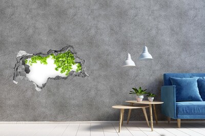 Fototapet un zid spart cu priveliște O oază verde în spatele zidului