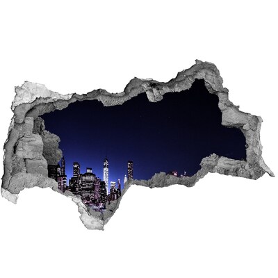 Autocolant un zid spart cu priveliște Panoramă nocturnă a New York-ului