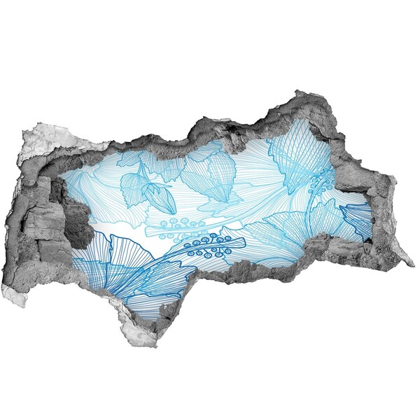 Fototapet 3D gaură în perete flori Hawaii