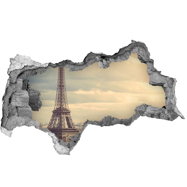 Autocolant 3D gaura cu priveliște Turnul Eiffel din Paris