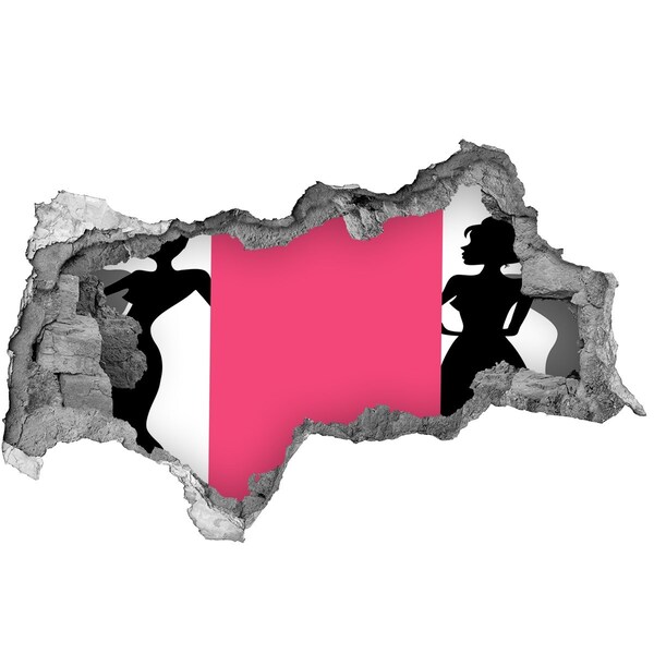 Autocolant de perete gaură 3D Figură elegantă într-o gaură din perete