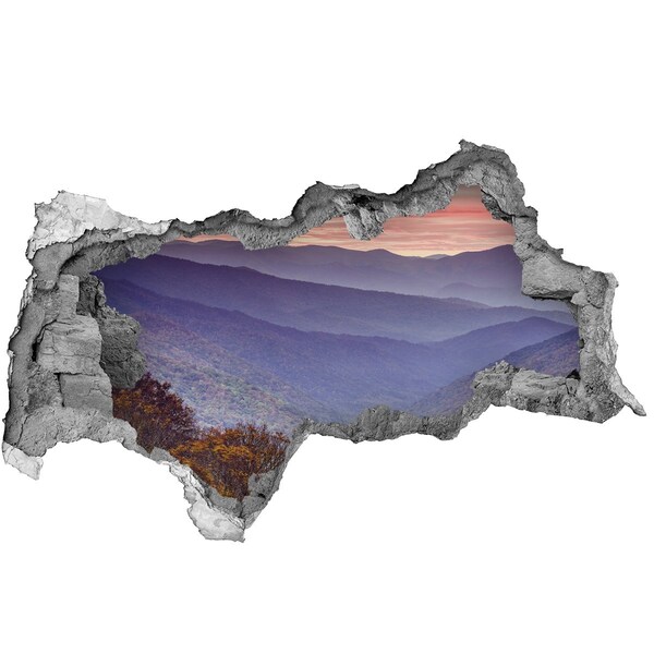 Autocolant un zid spart cu priveliște Peisaj montan la răsărit