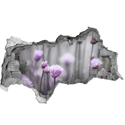 Fototapet 3D gaură în perete Un paradis al florilor în spatele zidului