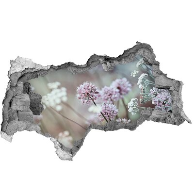 Autocolant autoadeziv gaură Flori într-o groapă de beton