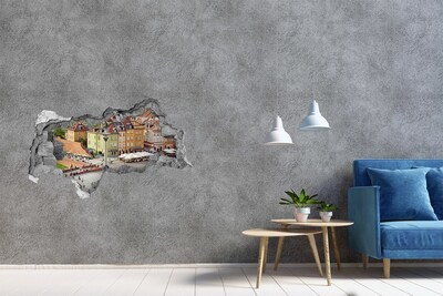 Fototapet 3D gaură în perete Piața Orașului Vechi din Varșovia