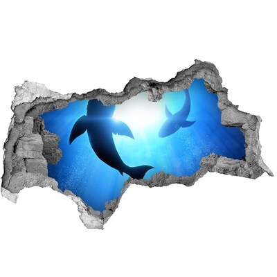 Autocolant de perete gaură 3D Lumea subacvatică cu rechini