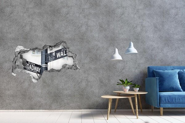 Autocolant 3D gaura cu priveliște O stradă din oraș