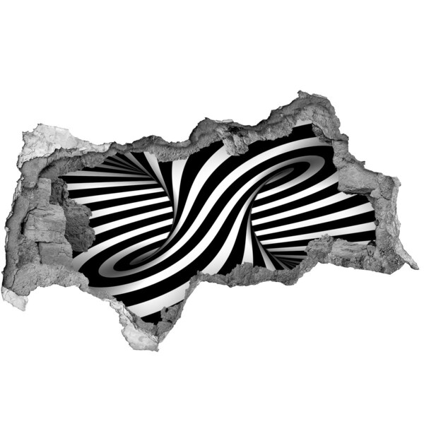 Fototapet 3D gaură în perete Iluzie optică în alb și negru