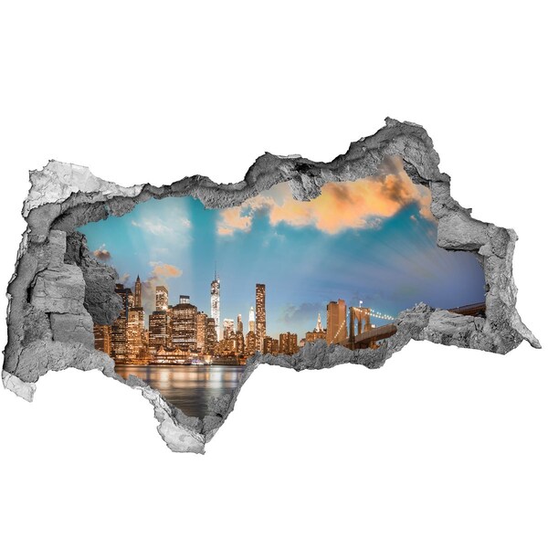 Autocolant 3D gaura cu priveliște Vedere a orașului New York