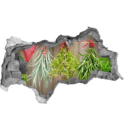 Autocolant 3D gaura cu priveliște Grădina de plante aromatice în ruine