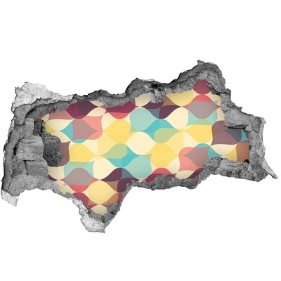 Autocolant de perete gaură 3D Valuri colorate pe perete