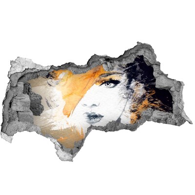 Autocolant gaură 3D Portret în nuanțe aurii