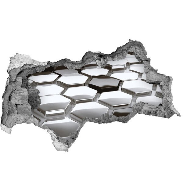 Autocolant gaură 3D Hexagone moderne în beton