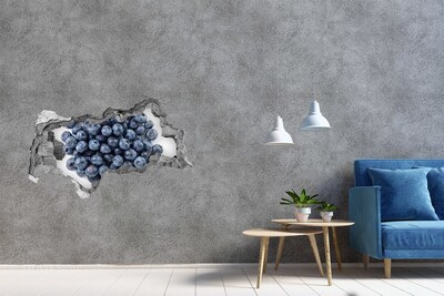 Autocolant 3D gaura cu priveliște Afine într-o gaură în perete