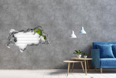 Fototapet un zid spart cu priveliște O oază verde în beton