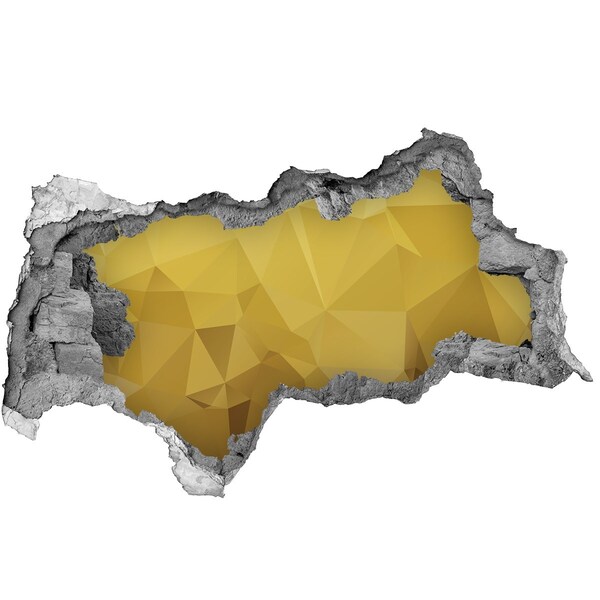 Autocolant gaură 3D Crăpătura aurie din perete