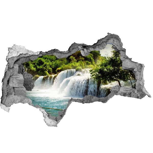 Autocolant 3D gaura cu priveliște cascada Krka