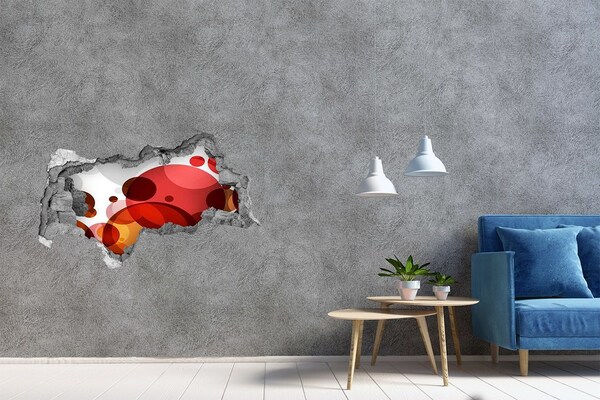 Fototapet 3D gaură în perete Bule colorate într-o gaură din perete