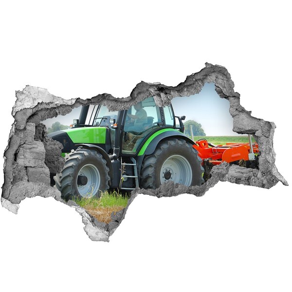 Autocolant gaură 3D Tractor în acțiune