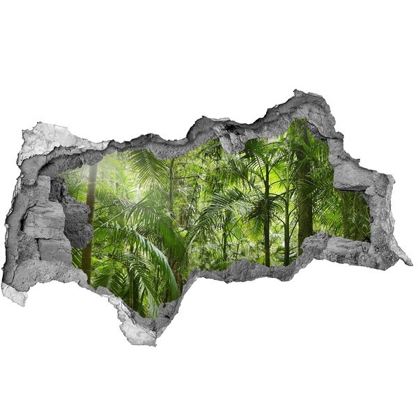 Autocolant gaură 3D Jungla tropicală din spatele zidului