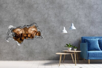 Autocolant gaură 3D Interiorul unei crame cu butoaie