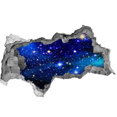 Fototapet un zid spart cu priveliște Gaură spațială în perete