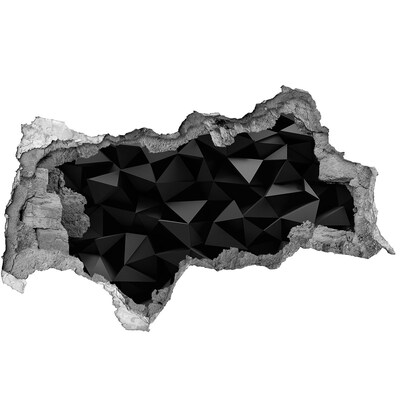 Autocolant un zid spart cu priveliște Fante neagră, tridimensională