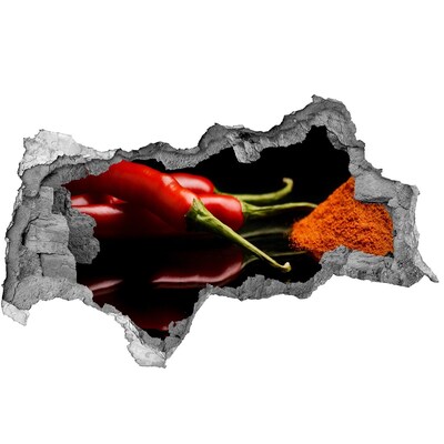 Fototapet un zid spart cu priveliște Ardei iute pe fundal negru