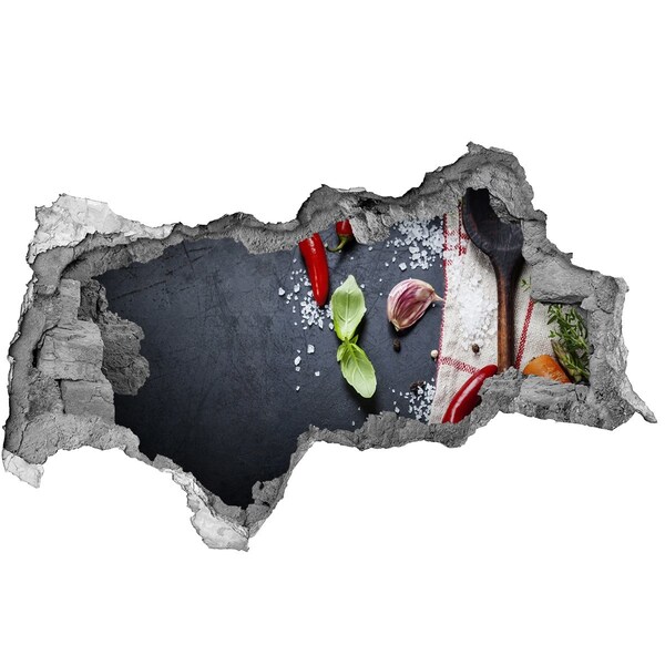 Autocolant de perete gaură 3D O bucătărie plină de savoare