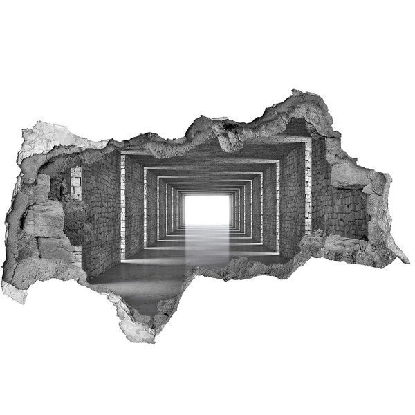 Autocolant de perete gaură 3D Coridor transparent din beton